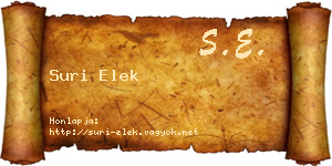 Suri Elek névjegykártya